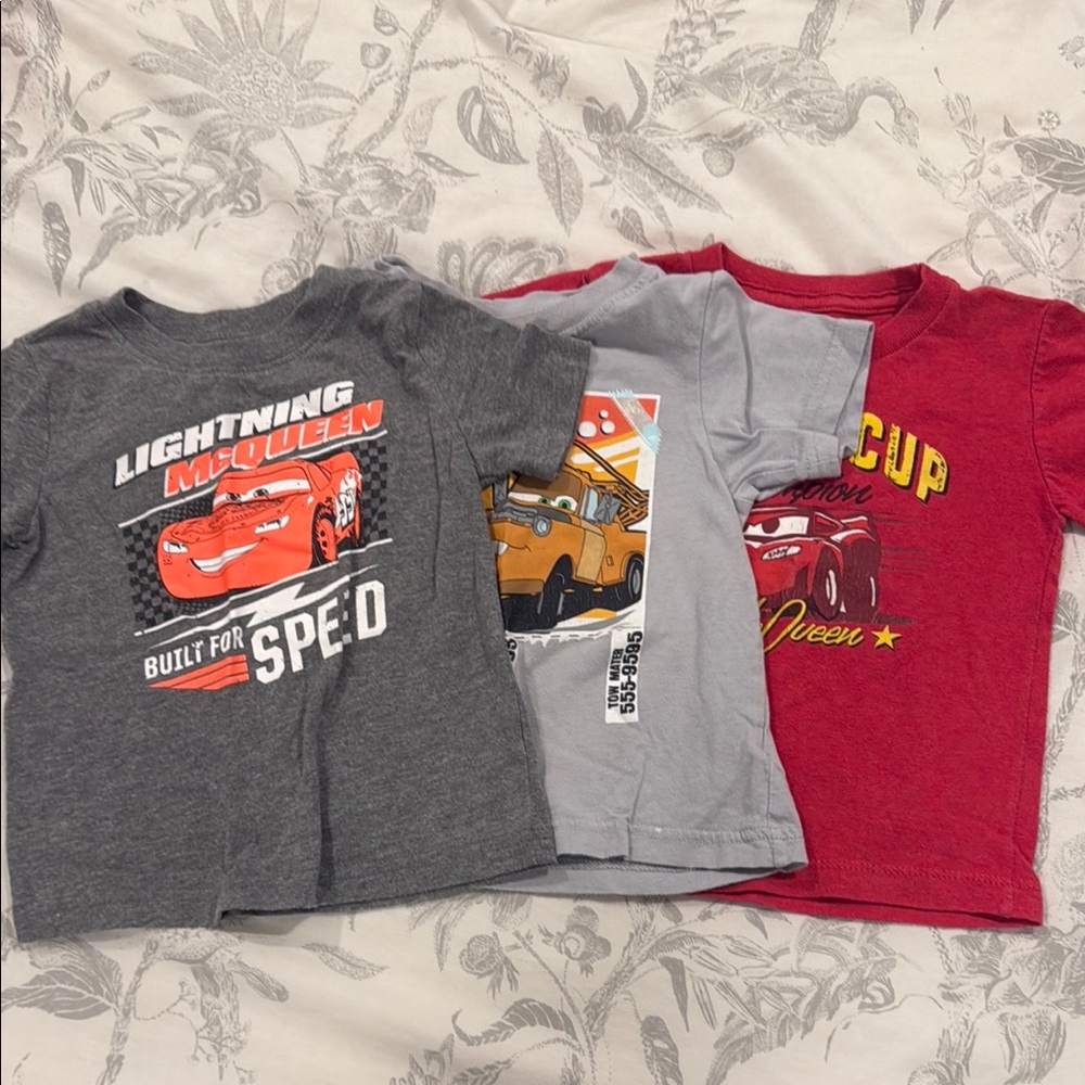 Disney Cars Lightning McQueen Kids T-Shirt Set - Red, Gray